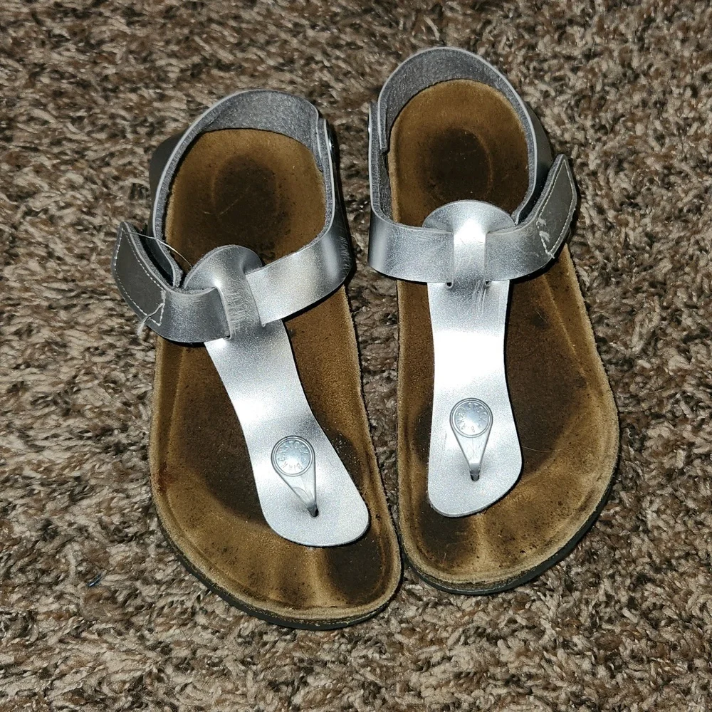 Birkenstock Papillio silver platform sandals 32